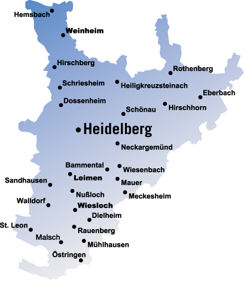 Zustellgebiet Region Heidelberg