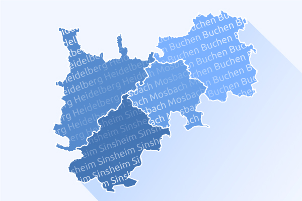 Zustellgebiete der Rhein-Neckar-Post